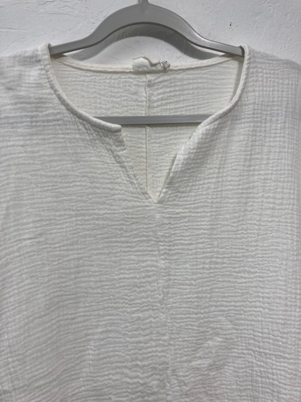 Simple Susan Betro Cotton Gauze Tunic Top Side ties Resort Lagenlook Ivory XL - Picture 5 of 10